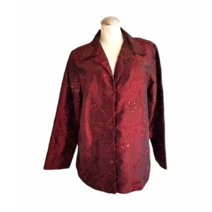 3/$25 Susan Graver Size L Red Blazer Jacket